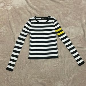 Forever21 striped long sleeve fitted sweater, size S